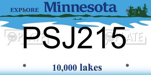 PSJ215 Minnesota License Plate