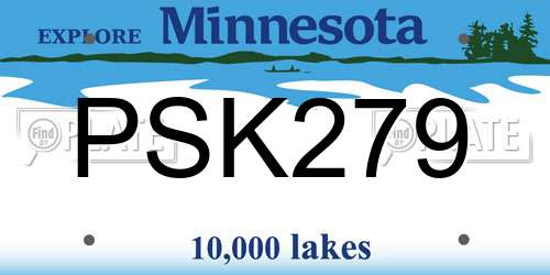 PSK279 Minnesota License Plate