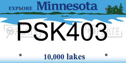 PSK403 Minnesota License Plate