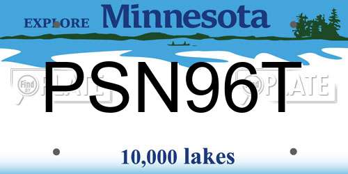 PSN96T Minnesota License Plate