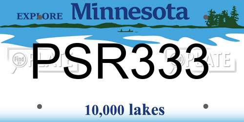 PSR333 Minnesota License Plate