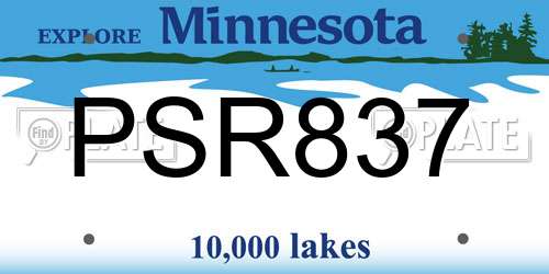 PSR837 Minnesota License Plate