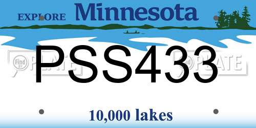 PSS433 Minnesota License Plate