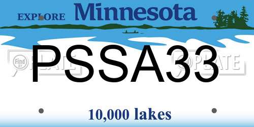 PSSA33 Minnesota License Plate