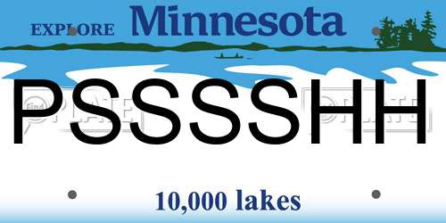 PSSSSHH Minnesota License Plate