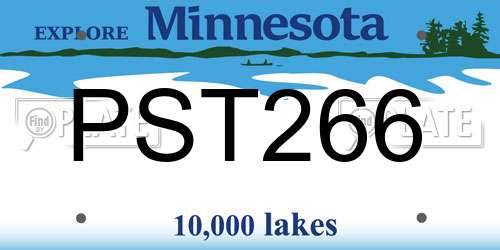 PST266 Minnesota License Plate