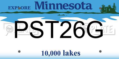 PST26G Minnesota License Plate