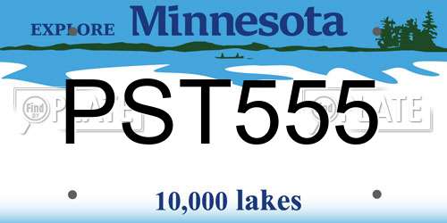 PST555 Minnesota License Plate