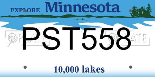 PST558 Minnesota License Plate