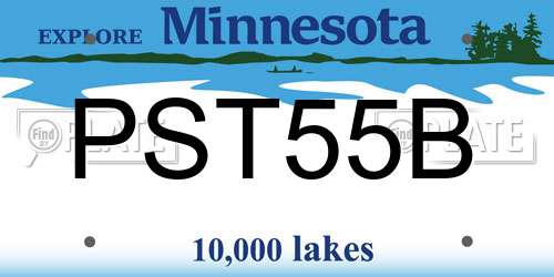 PST55B Minnesota License Plate