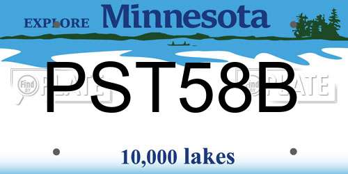 PST58B Minnesota License Plate