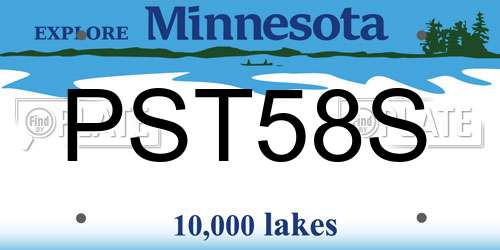 PST58S Minnesota License Plate