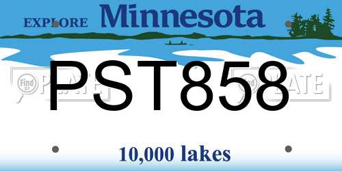 PST858 Minnesota License Plate