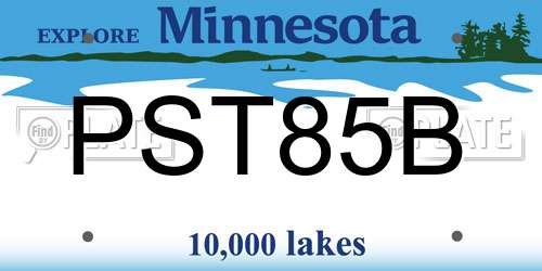 PST85B Minnesota License Plate