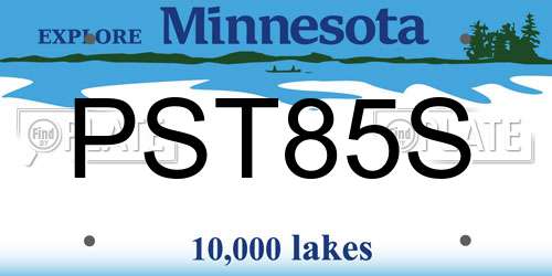 PST85S Minnesota License Plate