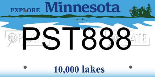 PST888 Minnesota License Plate