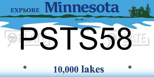 PSTS58 Minnesota License Plate