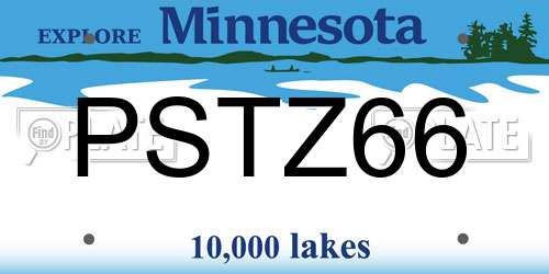 PSTZ66 Minnesota License Plate