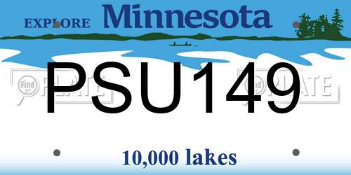 PSU149 Minnesota License Plate