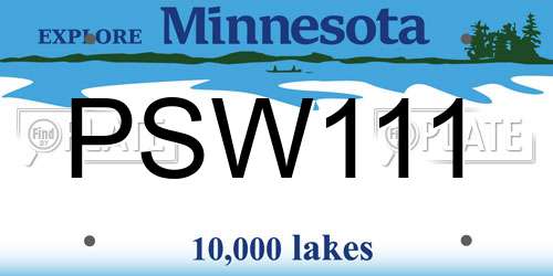 PSW111 Minnesota License Plate