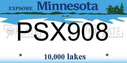 PSX908 Minnesota License Plate