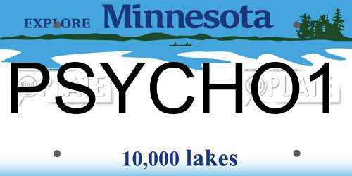 PSYCHO1 Minnesota License Plate