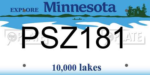 PSZ181 Minnesota License Plate