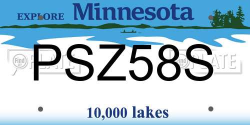 PSZ58S Minnesota License Plate