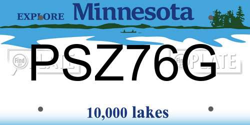 PSZ76G Minnesota License Plate