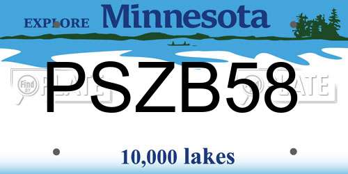 PSZB58 Minnesota License Plate