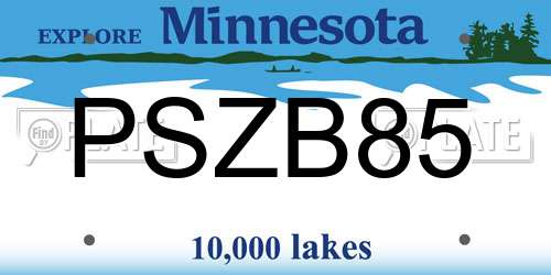 PSZB85 Minnesota License Plate