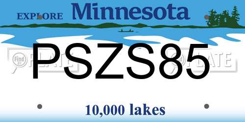 PSZS85 Minnesota License Plate
