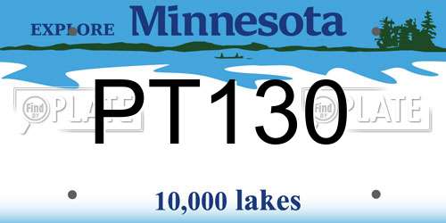 PT130 Minnesota License Plate