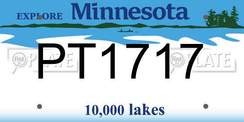 PT1717 Minnesota License Plate