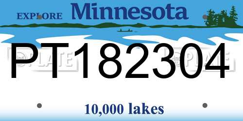 PT182304 Minnesota License Plate