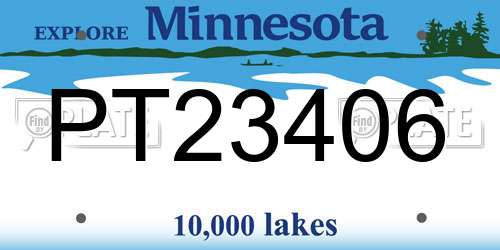 PT23406 Minnesota License Plate