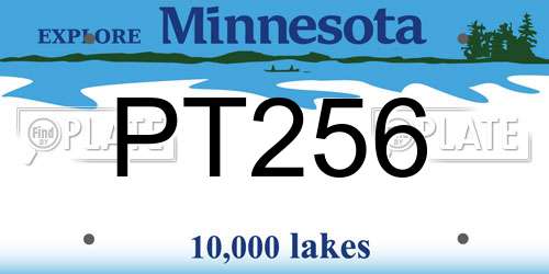 PT256 Minnesota License Plate
