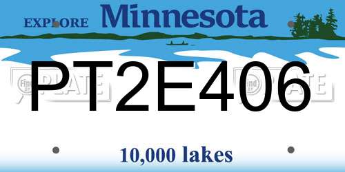 PT2E406 Minnesota License Plate