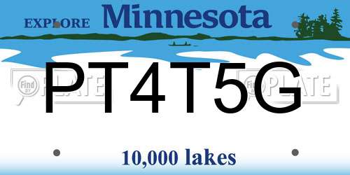 PT4T5G Minnesota License Plate