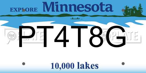 PT4T8G Minnesota License Plate