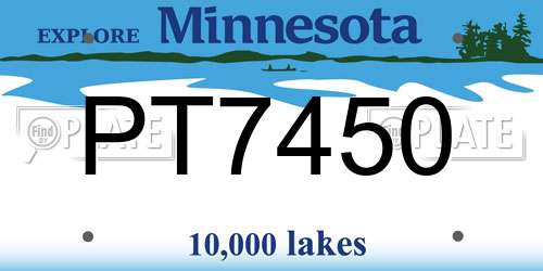 PT7450 Minnesota License Plate