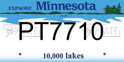 PT7710 Minnesota License Plate