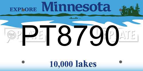 PT8790 Minnesota License Plate