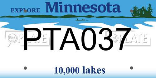 PTA037 Minnesota License Plate