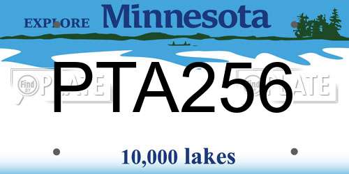 PTA256 Minnesota License Plate
