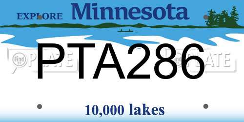 PTA286 Minnesota License Plate