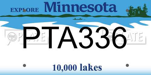 PTA336 Minnesota License Plate
