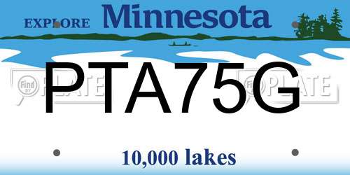 PTA75G Minnesota License Plate