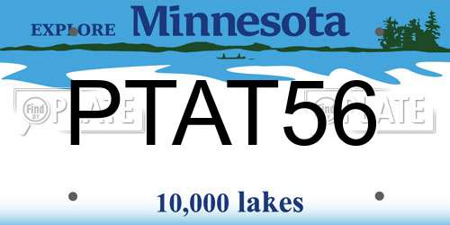 PTAT56 Minnesota License Plate