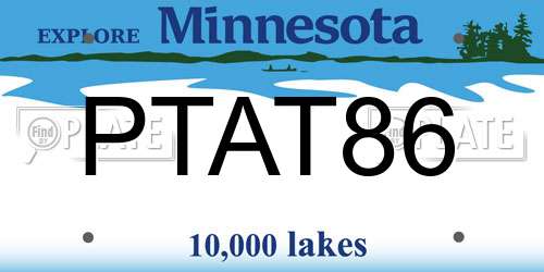 PTAT86 Minnesota License Plate
